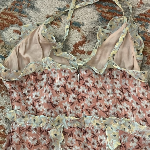 Rebecca Taylor Lucia Silk Floral Ruffle Midi Dress – Size 4 - Picture 13 of 16